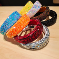 Nuevas Diademas de Cristal con Pedrería Brillante para Mujer, Diadema Ancha y Gruesa de Esponja