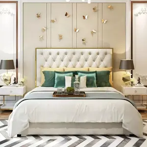 חדר שינה ריהוט יוקרה מתכת מסגרות מיטה מלך כפול יוקרה מזרן אחסון ספה מיטת עד-holstered מתכת מיטות