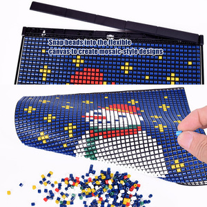 Ensemble de 2000 perles sans fer tendance, grande grille, toile en maille flexible, pour peinture mosaïque pixel art DIY, jeu créatif éducatif pour enfants - Product Image 6