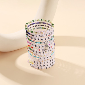 Usine personnalisée perle de rocaille lettre Bracelet bohème coloré amitié cadeau brin Bracelets Design Inspiration - Product Image 6