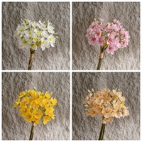 CL22005 Bunga Daffodil Buatan Narcissus Bunga Daffodil Sutra Imitasi Rangkaian Bunga Buket untuk Dekorasi Rumah Dalam Ruangan Pernikahan