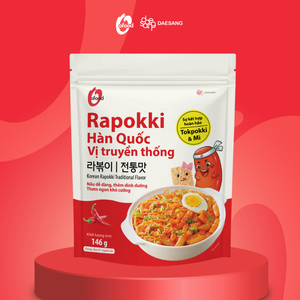 Combinaison parfaite de ramen et de galettes de riz, bol de nouilles épicées instantanées O'food Rapokki coréen saveur traditionnelle 146g - Product Image 1