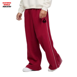 Pantalon baggy personnalisé pour homme 100% coton, uni, avec cordon de serrage, coupe ample, effet usé, style streetwear, avec poches - Product Image 1