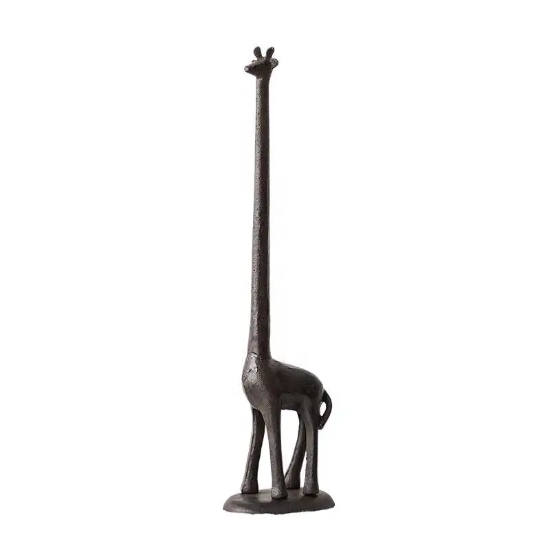 European Seat Type Cast Iron Giraffe Paper Towel Holder Creative Cast Iron Ornaments Gardening Groceries