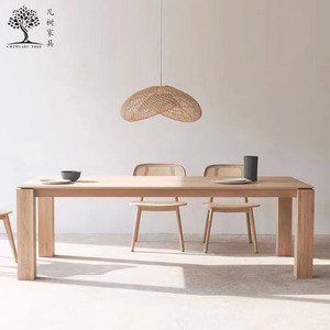 Mesa de Comedor Redonda Moderna de Madera Maciza para 4-6 Personas, 200 cm de Ancho, Impermeable, Ecológica, Muebles para el Hogar Ensamblados - Product Image 4