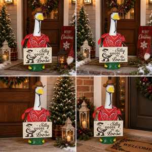 Western Goose Costume <b>Brown</b> Cowboy Hat Paisley <b>Bandana</b> Funny Sign Porch Yard Decoration - Product Image 2