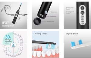 Cepillo de Dientes Eléctrico Sónico Inteligente de Viaje Personalizado de Fábrica, 4 Modos de Limpieza, Recargable, IPX7, Suave, Blanqueador, para el Hogar - Product Image 6