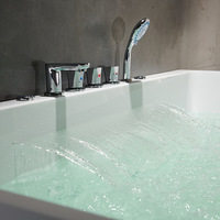 Baignoires autoportantes en acrylique YD STONE, surface solide élégante, couleur personnalisée, profondes, avec robinet inclus, pour hôtel