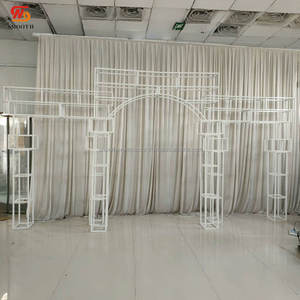 LISSE mariage blanc fer métal scène fond toile de fond mur cadre fleur support pour mariage événements décoration - Product Image 1