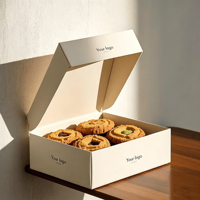 Boîte d'expédition en carton ondulé personnalisée avec petit impression noir et couvercle rabattable pour l'emballage de biscuits et de snacks – Vente en gros