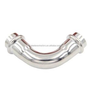 Eau chaude/froide en acier inoxydable 304 raccord de tuyau raccord à pression adaptateur DN15-100 coude <span class=keywords><strong>90</strong></span> - Product Image 3