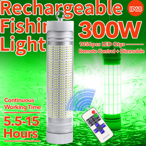 Lampada da Pesca Subacquea a LED Ricaricabile Verde Blu Bianco Ciano Impermeabile per Pesca in Mare - Product Image 2