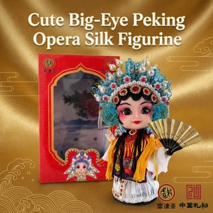 Figura Decorativa de Resina de Seda de la Ópera de Pekín con Ojos Grandes |   Muñeca de estilo chino clásico versión Q de 6 pulgadas |   Decoración Artesanal Perfecta para Festivales - Product Image 6