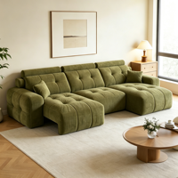 Canapé-lit fonctionnel Lawrence Electric moderne et minimaliste 3 places en chenille et éponge, idéal pour les salons et appartements