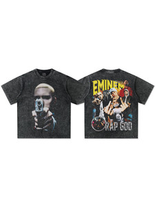 T-Shirt da Uomo <span class=keywords><strong>Eminem</strong></span> Rap God con Stampa Fronte-Retro, 300GSM Pesante, Collo Piccolo, Oversize, Stile Hip Hop, Manica Corta - Product Image 5
