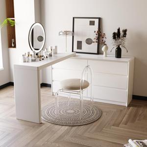 <span class=keywords><strong>Table</strong></span> de maquillage pliante en bois de luxe moderne, meuble extensible et éclairé pour la chambre à coucher, la salle à manger, accès facile à la vie - Product Image 3