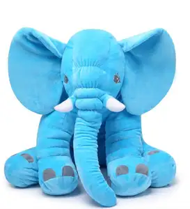 Wholesale Cute Anime Blue Elephant with Big Ears Plush Soft Giant Toy for the Baby Pillow Stuffed Elephant Cushion