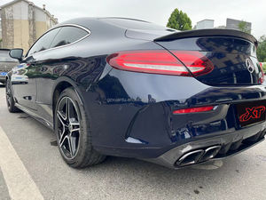 Lèvre de diffuseur de pare-chocs arrière en Fiber de carbone Style C63 C43 <span class=keywords><strong>AMG</strong></span> pour Mercedes Benz W205 coupé 2 portes Bodykit 15-21 - Product Image 6