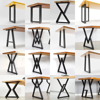 Industrielle Esszimmer-Tischbeine in Gold, Moderne X-Form, Schwarze Metall-Tischfüße 7,5'', Möbelbeine für DIY Eisen-Couchtisch-Beine