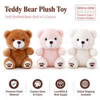 Ours en peluche doux et moelleux avec pattes imprimées, marron, rose, crème, OEM, ODM, personnalisé, vente en gros