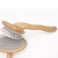 Brosse de toilettage pour animaux de compagnie Wondsh, style moderne et compact, en bois et acier inoxydable, outil de massage sur mesure, fonction de nettoyage pour chiens
