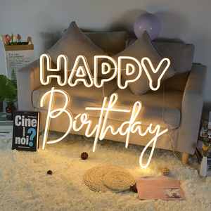 Lumière néon LED personnalisable Matt, grande enseigne Joyeux Anniversaire, pour entreprises, fêtes, mariages, décorations de vacances, utilisation intérieure/extérieure, <span class=keywords><strong>parc</strong></span> - Product Image 4