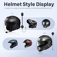 2 pièces Intercom de casque de moto Fodsports FX10C Full Duplex ABS 1000M Mesh pour son HIFI 5.0 et réduction de bruit CVC