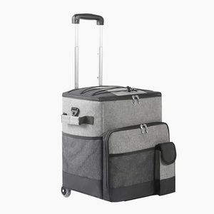 Multifunctional Utility Double Color Waterproof 600d Rolling Insulated <strong>Trolley</strong> Picnic Cooler Bag With Wheels for Outdoor Travel - Product Image 1