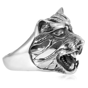Yunnique – bague tête de tigre pour hommes, en argent et acier inoxydable, style Punk, bijoux à la mode, cadeau - Product Image 3