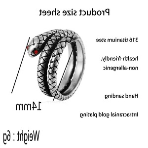 yunnique <b>Titanium</b> Steel Snake <b>Ring</b> Open Design Unisex Jewelry Gift Fashion Animal Zodiac Style FY280211 - Product Image 2