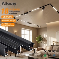 Système d'éclairage sur rail à prix compétitif pour showroom intérieur, hôtel, 48V, CCT réglable, matériau en aluminium, éclairage sur rail LED magnétique