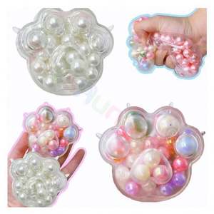 TOYSRUNNER Extra Soft Premium Grade TPR Material <b>Cat</b> Paw <b>Squishy</b> Toy Kawaii Sensory Fidget Stress Relief Therapy <b>Squishy</b> Ball - Product Image 1