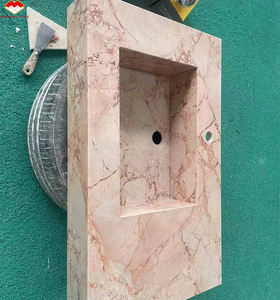 Grande dalle de marbre rose Calacatta moderne, pierre polie sur mesure pour plan de toilette de salle de bain intérieure, comptoir, <span class=keywords><strong>baignoire</strong></span> dans une villa - Product Image 2