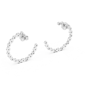Boucles d'oreilles élégantes pour femmes en diamants de laboratoire, finition argentée, bijoux de mode, style scintillant, cadeau pour fête ou célébration - Product Image 3