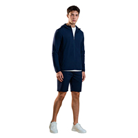 Survêtements coupe-vent d'été pour hommes, à capuche, avec short, en tissu léger, design uni, pour un look décontracté