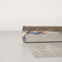 Feuille de marquage à chaud holographique laser argent-or, PET écologique, papier réactif à effet arc-en-ciel pour l'impression d'emballages