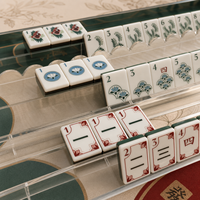 Jeu de Mahjong Américain Thème Jardin 160 Pièces Tuiles de Mahjong en Acrylique de Haute Qualité pour Cadeau de Fête Familiale