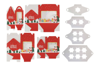 Offres Spéciales 1/2/4/6 trous boîte à cupcakes de noël porte-brownies et pâtisseries boîtes à biscuits en papier pour quantité minimale de commande de vacances 50 pièces