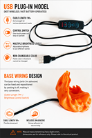 Lampe LED Dragon Volant Alimentée par USB, Effet de Flamme, Veilleuse Créative Dragon Fantastique, Décoration de Bureau