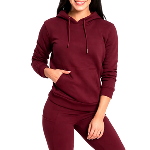 OEM High Quality Women Activewear Pullover Hoodie Custom Plain Cotton <b>Sweatshirt</b> Dark <b>Grey</b> Sportswear Top Wholesale TKAN9116 - Product Image 1