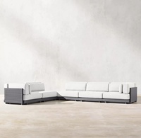 Canapé d'extérieur moderne et simple en aluminium, mobilier de jardin en métal de luxe, ensemble de canapés pour patio, cour, villa, hôtel