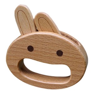 Wooden Inflatable Rabbit <strong>Rattle</strong> with Clear Sound to Exercise <strong>Baby</strong> Finger Grip Strength Toy - Product Image 5