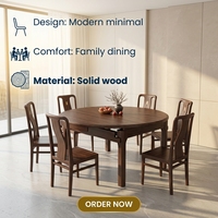 Table à manger en bois massif de noyer nord-américain, double usage, pliable, extensible, sans assemblage, nouveau style chinois, pour usage domestique