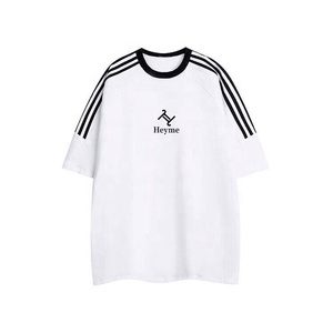 Camisetas a rayas para hombre OEM Camiseta vintage Camiseta con estampado de peso pesado Camiseta elegante - Product Image 1