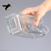 Bouteille à liqueur en verre super flint de haute qualité 700 ml, impression personnalisée pour Tequila, Vodka, Whisky, spiritueux, bouchon en liège, fond épais, vide