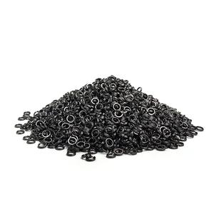 100 pièces/sac de haute qualité haute résistance aplati Hyper fil robuste noir Nickel leurre anneau fendu - Product Image 5
