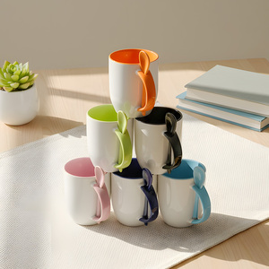 Mug en céramique de porcelaine personnalisé de 12 oz avec cuillère, cadeau d'entreprise, design sublimé - Product Image 2