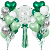 Ensemble de 46 ballons en papier avec nœuds, bulles et cœurs pour la décoration de fêtes d'anniversaire, de mariages et de la Saint-Valentin