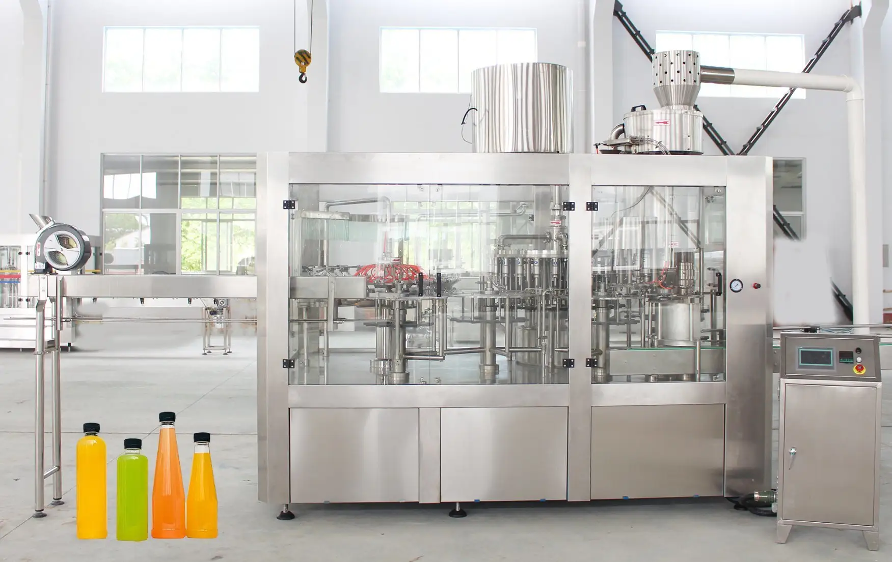 Fully Automatic PET Bottle Apple Juice And Pear Juice 3-in-1 Hot Filling Filling Machine