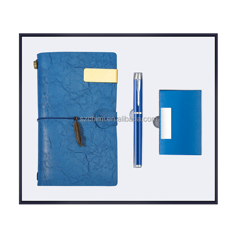 Blue-Notebook+pen+name card holder